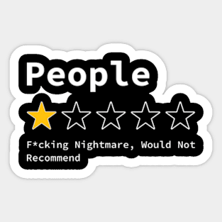 People One Star Review Sarcastic Sticker